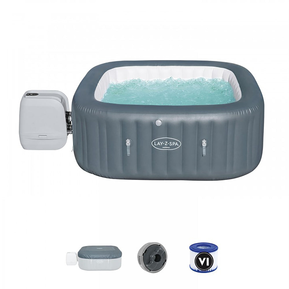 Hawaïï 4/6 places carré gris - Bulles + hydrojets Pro