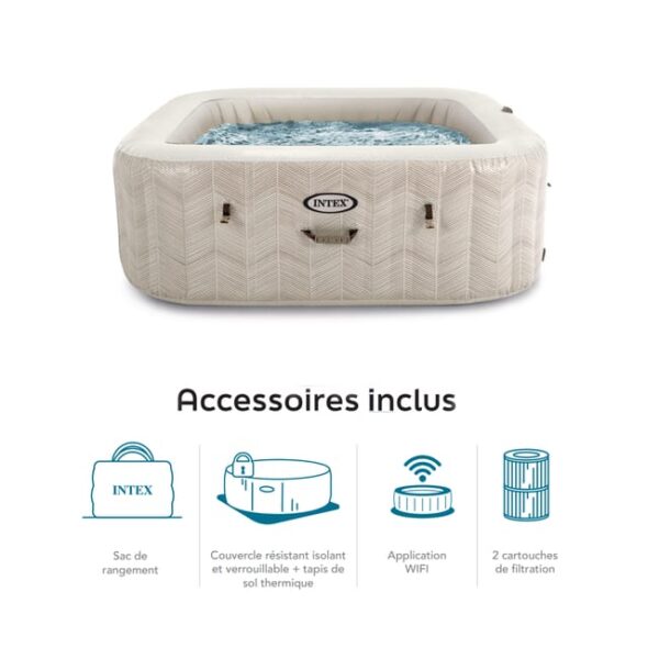 Pure Spa gonflable INTEX CHEVRON carré 4 places – Image 3